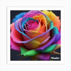 Rainbow Rose 3 Art Print