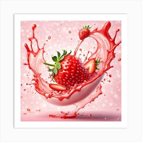 Strawberry splash 6 Art Print