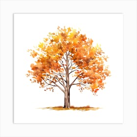 Watercolor Autumn Tree 1 Art Print