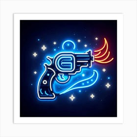 Neon Gun Art Print