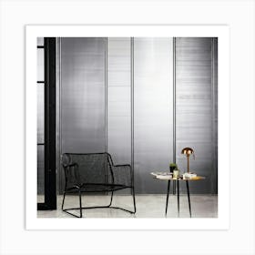 A Sleek Wallpaper Illustration Of An Industrial Metal Banner Delightfully Adorned With Polished Chr (6) Art Print