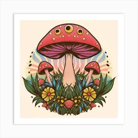 Psychedelic Mushroom 1 Art Print