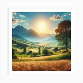 Sunset In The Mountains 1 Art Print