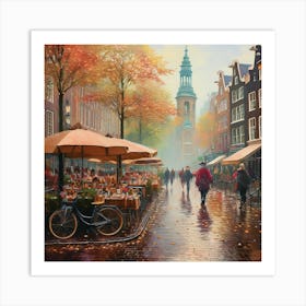 Amsterdam cafes, autumn season2 Art Print