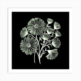 Kadupul Flower On A Black Background Art Print