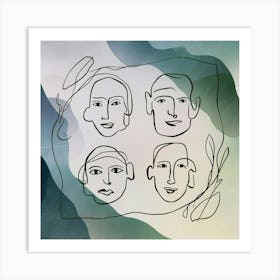 Four Faces Art Print