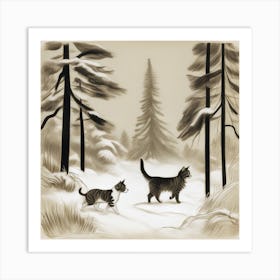 A Winter Stroll Art Print