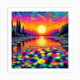 Psychedelic Sunset Art Print