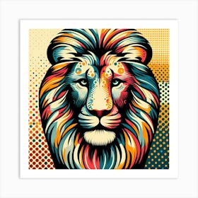 Pop Lion Head Art Print