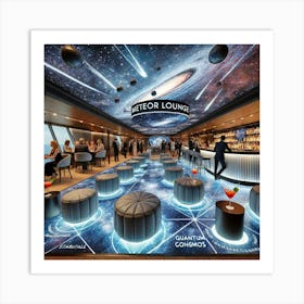 A Chic Futuristic Bar And Lounge Area Called The M Art Print