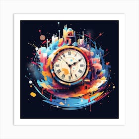 Clock In The City Art Print