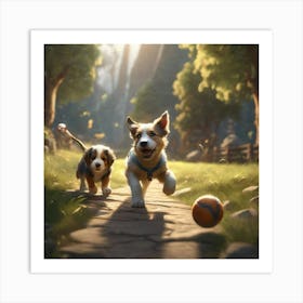 Secret Life Of Dogs Art Print