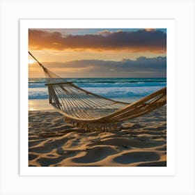 Hammock On The Beach Art Print