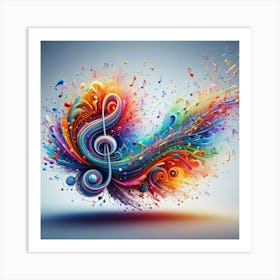 Colorful Music Notes Art Print