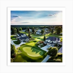 Golf Course At Sunset Art Print