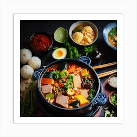 Asian Food In A Bowl Art Print