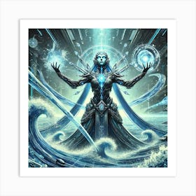 Grand Priestess Water Manipulation Sci Fi Art Print