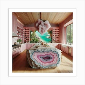 Pink Kitchen Geode Art Print