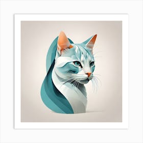 Abstract Portrait Of A Cat Art Print