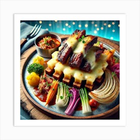 A Beautifully Arranged Dish Named Galbi Raclette Platter 1024x1024 Art Print