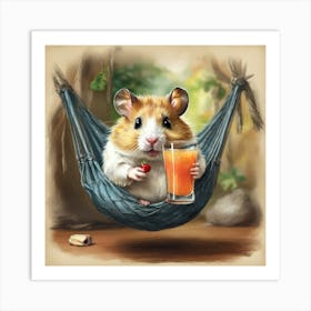 Hamster In Hammock 2 Art Print