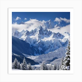 Snowy Mountains 1 Art Print