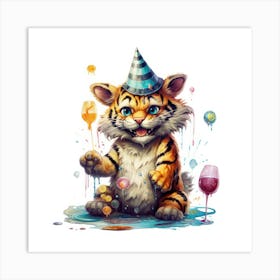 Birthday Tiger 8 Art Print