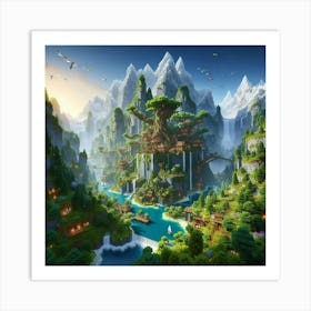 Minecraft Village Art Print