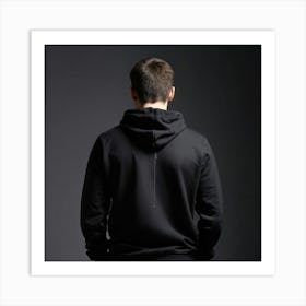 Back View Of Man In Black Hoodie 5 Art Print