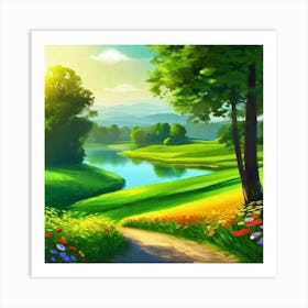 Landscape Painting 244 Art Print