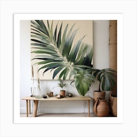Scandinavian style, palm leaf 2 Art Print