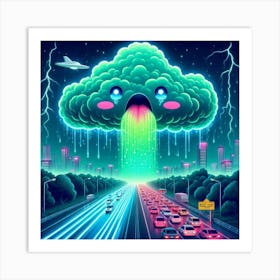 Neon Cloud Art Print