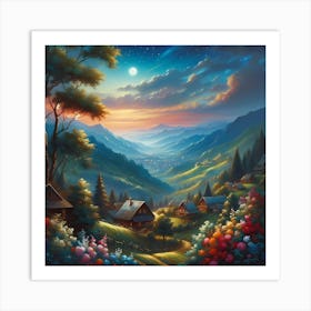 Night In The Valley Art Print