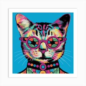 Cat With Glasses 1 Art Print