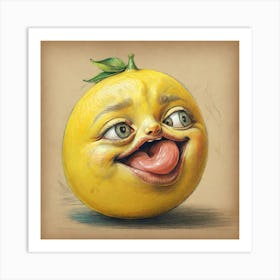 Emoji Lemon 3 Art Print