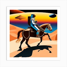 Astronaut On Horseback Art Print