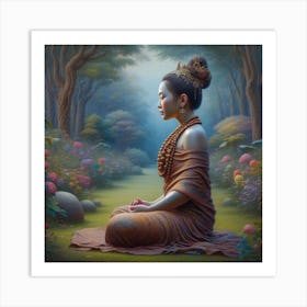 Buddha In The Forest Art Print