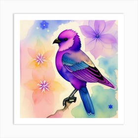 Purple Bird Art Print