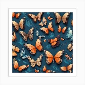 Butterflies pattern Art Print