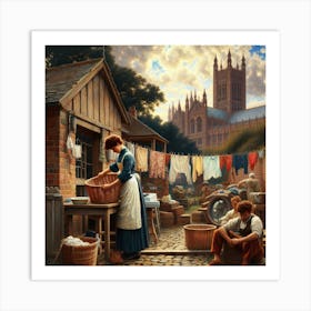 Lady'S Laundry Art Print