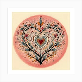 Heart In A Circle Art Print