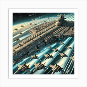 Juggernaut Class Carrier Deploy Fighter Iron Commonwealth Art Print