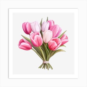 Pink Tulips Art Print