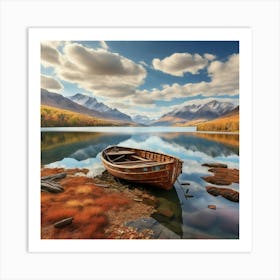 Boat On A Lake 6 Art Print