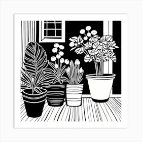 Lion cut inspired Black and white Garden plants & flowers art, Gardening art, Garden 208 Art Print