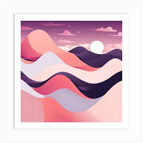 Abstract Landscape, minimalistic vector art Art Print