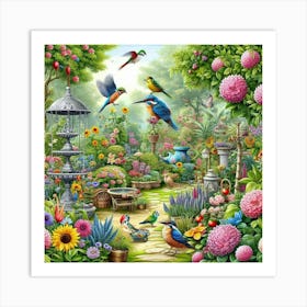 Bird Garden 1 Art Print