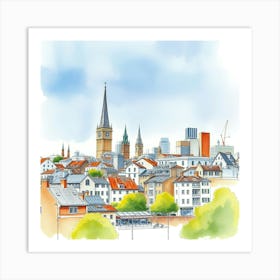 Berlin Skyline Art Print