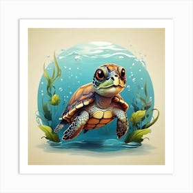 Cute Turtle Art Print