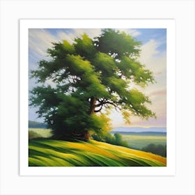 Tree On The Hill 2 Art Print